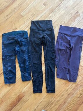 Lululemon Athletica Leggings size 4, black camo size 2